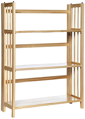 Casual Home 3-Shelf Folding Stackable Bookcase (27.5" Wide)-Natural - color: Natural, size: 3-Shelf Stackable
