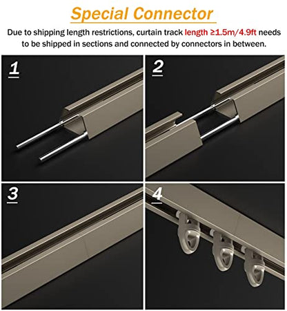 Ceiling Curtain Track, Heavy Duty Aluminum Alloy, Studio Apartment Hotel Room Divider Seamless, Custom Length - color: Champagne, size: 3.3ft(100cm)