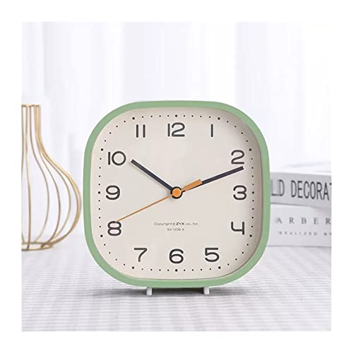 Modern Simple and Fashionable Small Table Clock Holder with Dual-Purpose Silent Bedroom Bedside Desk Table Decor(Light Green) - color: Light Green