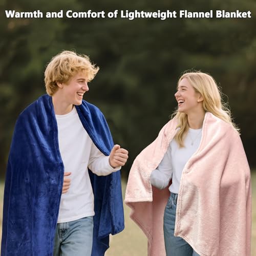 Lukeight Fleece Throw Blanket, Luxury Cozy Fuzzy Lightweight Soft Blankets for Sofa Couch Bed Car Travel and Camping (Pink, 50x60 Inches) - color: Solid Pink, size: 50 in x 60 in