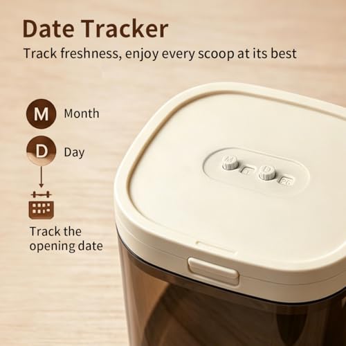 Airtight Food Storage Container with Magnetic Scoop & Built-in Leveler, 1200ML Coffee Storage Container with Date Tracker, BPA Free UV Blocking Food Container for Coffee Beans, Ground Coffee, Tea - color: 1200ml