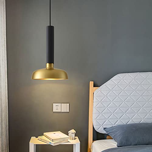 Brass Metal Material LED Pendant Lights Simple Golden Finish Home Hanging Lamp Bedroom Headboard Mini Chandelier Adjustable Height Ceiling Lamp Restaurant Decoration Light Fixture - color: Black