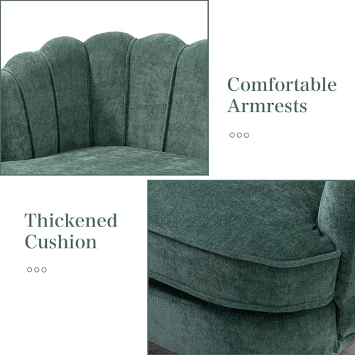 Chifee & Vingol Upholstered Small Loveseat for Small Space with Golden Legs,Green - color: Chenille-green
