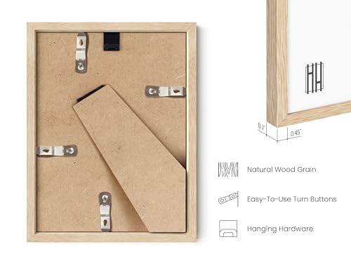 HAUS AND HUES 6x8 Natural Oak Wooden Picture Frame - Set of 15 6x8 Poster Frame - Premium Oak, Vertical Hang, Shatterproof Plexiglass - Ideal for Home, Room, Office (6x8-inch, Natural, Set of 15) - color: Beige Oak, size: 6x8 in, style: Set of 15