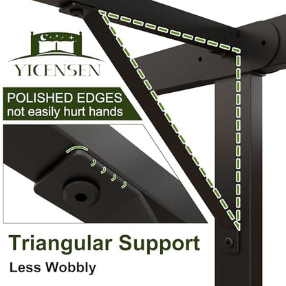 Yicensen 22 Inch High Queen Bed Frame Rounded Corner No Box Spring Needed, Heavy Duty Metal Queen Size Platform Bed Frame, Easy Assembly, Noise Free, Black - size: Queen, style: 22 Inch