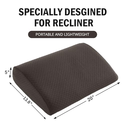 HOMBYS Lumbar Support Pillow for Recliner Chair, Memory Foam Back Support Cushion for Elderly,Extra Large Lumbar Support Pillow,Thick Backrest for Home Reading (Dark Coffee, 20“x13.5"x5") - color: Dark Coffee, size: 20“x13.5"x5"