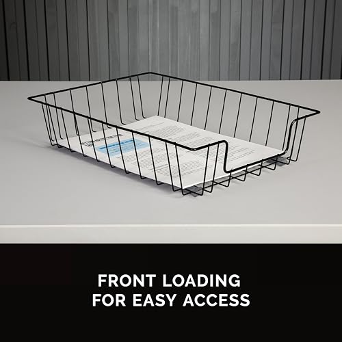 Fellowes Workstation Legal Size Desk Tray Organizer, Wire, Black (65112)