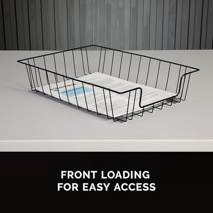 Fellowes Workstation Legal Size Desk Tray Organizer, Wire, Black (65112)