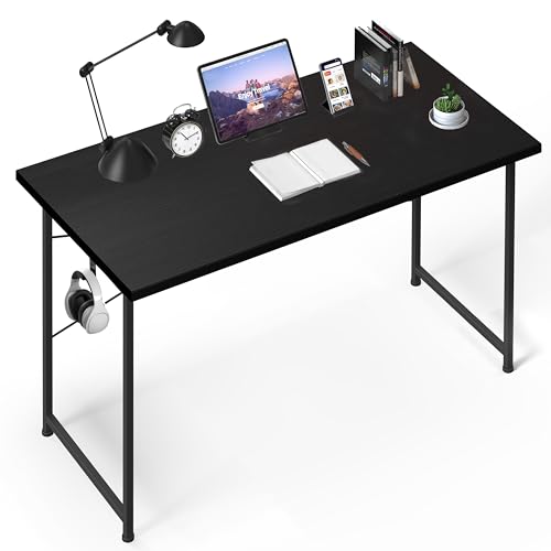 Small Space Writing Desk with Headphone Hooks, Modern Simple Design, Suitable for Study, Home Office and Living Room