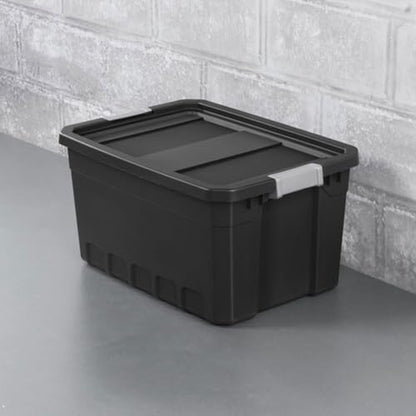 Sterilite Stacker Tote, Plastic Storage Bins with Lids, 19 Gallon, 6-Pack | Rugged Stackable Organizer Bin Containers with Latching Lids for Bed, Garage, Office, Kitchen, Closet & Classroom - size: 19 Gallon, style: 6 Pack
