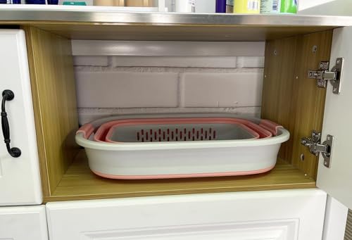 SAMMART 40L (10.5 Gallon) Collapsible Plastic Laundry Basket - Foldable Pop Up Storage Container/Organizer - Portable Laundry Hamper - Space Saving (1, Grey/Quartz Pink) - color: Grey/Quartz Pink