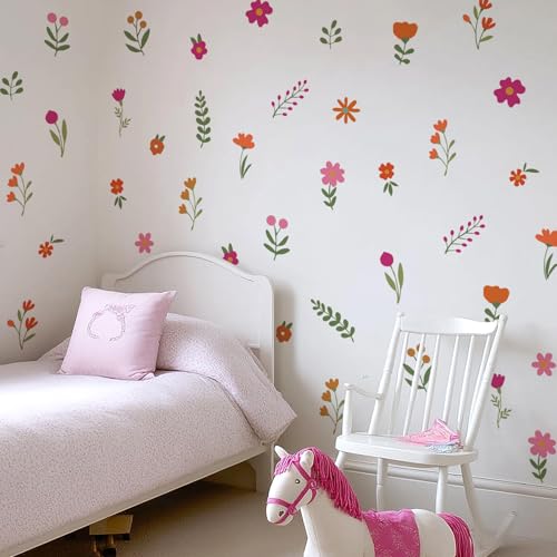 Boho Wall Stickers Girls Bedroom Removable Wall Decals Nursery Kids Room Decor Vinyl Murals DIY Cute Decorations 6 Sheets - color: S, size: 8.28*5.83 inches