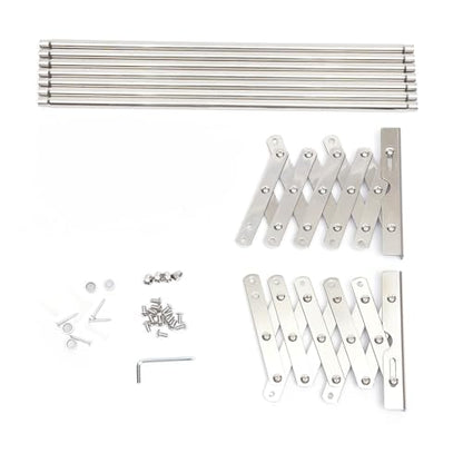 32in Wall Mounted Laundry Drying Rack 88lbs Capacity Foldable Wall Mount Laundry Rack Folding Indoor Clothes Hanger Rack, Retractable Clothes Rack 7 Rods White