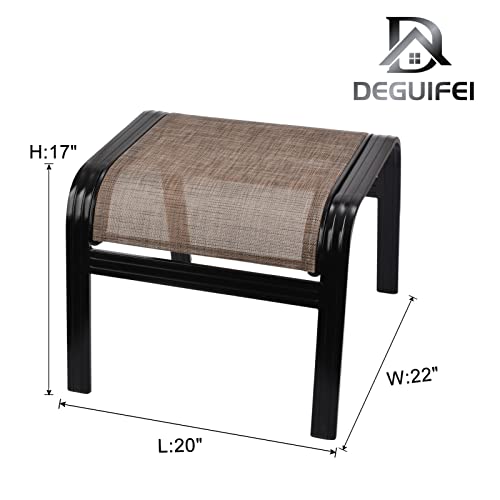 Patio Ottoman Outdoor Footstools Assembled Aluminum Footrest Small Seat for Balcony,Backyard 2 Pack Brown - color: 2 Pieces-new Brown