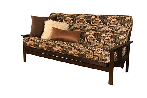 Kodiak Furniture Monterey Futon Set, No Drawers, with Espresso Base and Peter's Cabin Mattress - color: Peter's Cabin, size: No Drawers, style: Espresso Finish