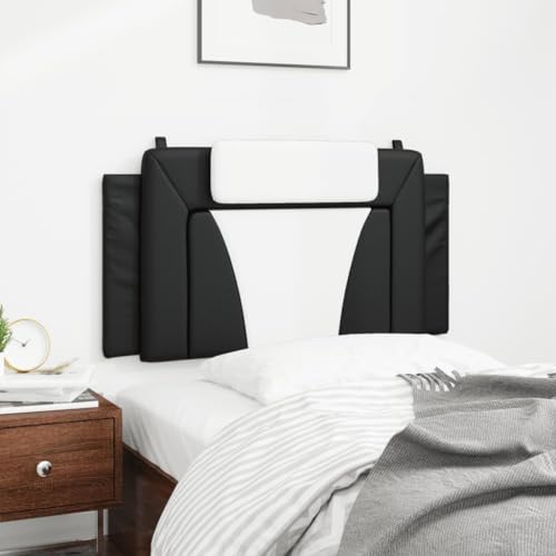 Wall Mounted Headboard Cushion, 39.4 Inch Rectangular Faux Leather Padded Backrest for Bed, Modern Headboard Pillow for Bedroom Reading and Relaxing, Black and White - color: Black and White