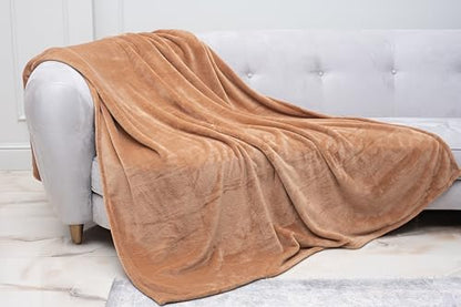 Fleece Super Soft Cozy Throw Blanket, Lightweight Fuzzy Comfy Warm Plush Throw Blankets (Brown, 60" x 80") - color: Brown, size: 60" x 80"