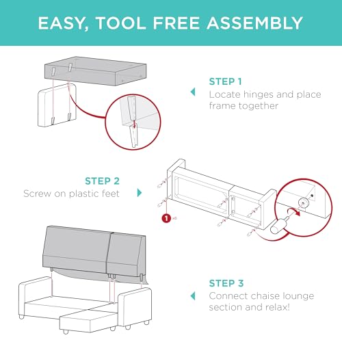 Best Choice Products Upholstered Sectional Sofa for Home, Apartment, Dorm, Bonus Room, Compact Spaces w/Chaise Lounge, 3-Seat, L-Shape Design, Reversible Ottoman Bench, 680lb Capacity - Gray - color: Linen - Gray
