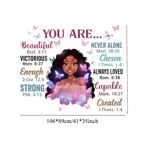 Black Girl Magic Wall Decals, Inspirational African American Nursery Stickers, Boho Melanin Art for Girl's Bedroom, Hair Salon, Dance Studio & Dorm Decor, Peel and Stick Removable Vinyl