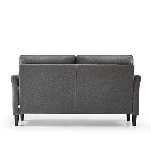 ZINUS Jackie Loveseat Sofa, Easy, Tool-Free Assembly, Dark Grey - color: Dark Grey, style: Loveseat