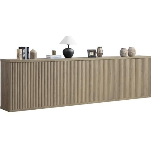 SICOTAS Buffet Cabinet with Storage Sideboard Cabinet with Doors & Shelves - color: Grey Alder, size: 4 Pieces