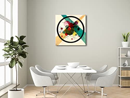 Wieco Art Canvas Prints Wall Art Circles in a Circle, 1923 by Wassily Kandinsky Classic Abstract Art Reproductions Canvas Wall Art for Living Room Home Decor Wall Decorations - size: 24"L x 24"W
