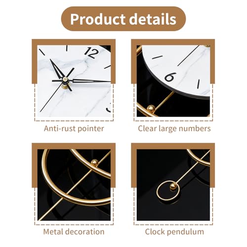 SIN&MI Large Wall Clocks for Living Room Decor Modern Metal Silent Decoration Wall Clock Battery Operated Non-Ticking for Kitchen Bedroom Office Home Clock Wall Decor for Indoor House/12.9 * 24 Inch - color: 5686white