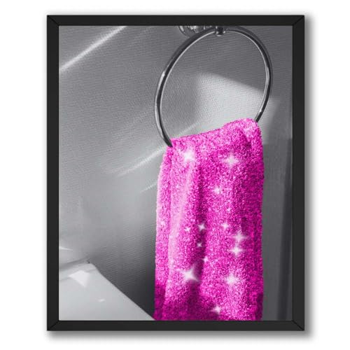 ALPINE INK CO. Glitter Towel Still Life Poster - Pink Photography - Modern Bathroom Wall Decor for Home, Office, Bedroom, Clean Interior Design - 8x10 Unframed Print - color: Style-15, size: 8"L x 10"W