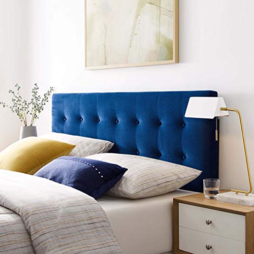 Modway Emily Full Biscuit Tufted Performance Velvet Headboard, Navy - color: Navy, size: Full
