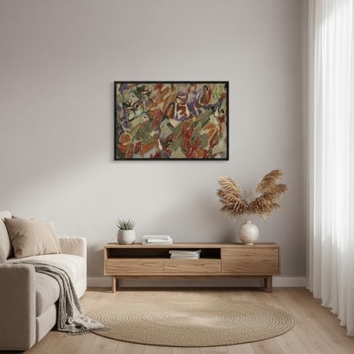 Vintage Abstract Oil Painting Colorful Abstract Shapes Art 16x24IN Unframed | Geometric Paint Poster Modern Abstract Wall Art for Bedroom Living Room Dorm Apartment Office Bathroom Kitchen Home Decor - color: Colorful Motion - UnFramed