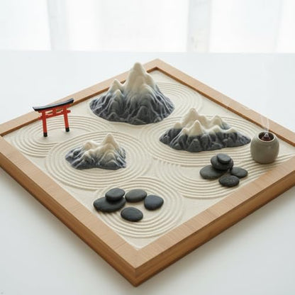 Kai Dream Miniature Snow Mountain 3D Decorative Sculpture Set, Desktop Office Decor, Bookshelf Ornament, Home Accent, Zen Garden Display (Light Yellow, Large Size Only) - size: Large Size Only