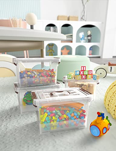 WYT Clear Storage Latch Box, 6 Pack Storage Organizer Bins with Latching Handle and Lids, 3.5 Quart - size: 3.5qt - 6 pack