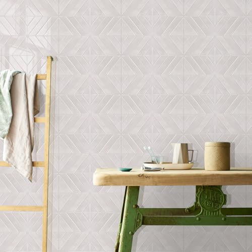 STICKGOO Herringbone Peel and Stick Backsplash, Smoky Pink, 10 Sheets | 12.6 x 9.7 in, Thicker Rectangular Vinyl Stick-On Wall Tiles, Easy Alignment, Waterproof, Easy to Clean, Kitchen/Bathroom - color: Smoky Pink, size: Pack of 10