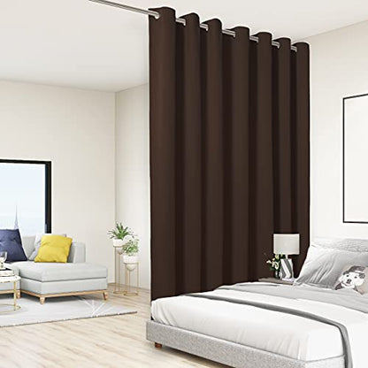 BONZER Room Divider Curtain Screen Partitions Total Privacy | Wall Grommet Wide Blackout Curtains for Living Room, Bedroom, 84L x 108W Inch (7L x 9W ft), 1 Panel, Chocolate - color: Chocolate, size: 108"W x 84"L (Pack of 1)