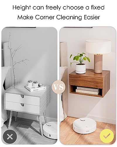 Modern Walnut Floating Nightstand with Drawer, Small Wall Mount Shelves | Small Space Saver, Modern Minimalist Design, Wall Mounted Shelves, for Bedroom, Bathroom, Living room, Easy Assembly, Walnut - color: Brown Walnut