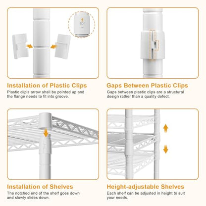 F2C Clothes Rack with Cover, White Closet with Beige Cover | Heavy Duty Clothing Racks with Shelves for Hanging Clothes, Portable Garment Rack, 47.2"W x 16.5"D x 78.3"H, Load 630lbs - color: White Closet with Beige Cover