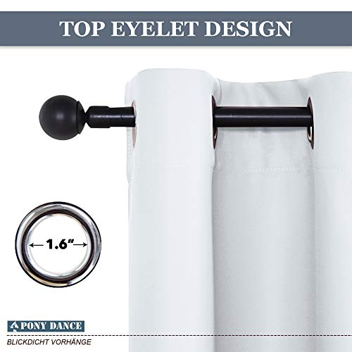 PONY DANCE Greyish White Room Darkening Kitchen Curtains 2 Panels Set,Thermal Insulated Small Window Treatment Heavy Duty Privacy Tiers for Laundry Bedroom Bathroom(2 Panels, W 34 x L 36 inches) - color: Greyish White, size: 34"W x 36"L (Pack of 2)