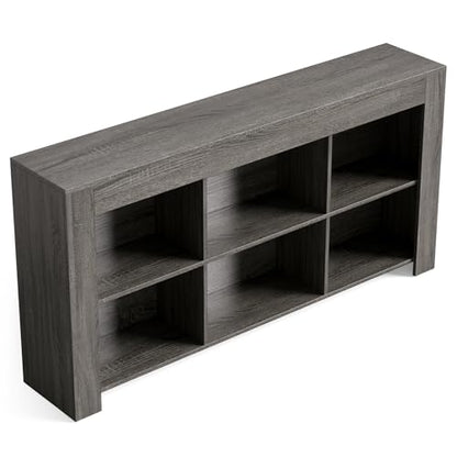 LITTLE TREE TV Stand with Storage, 63-Inch Entertainment Center with Shelves, Modern Media Console for Television up to 65" for Living Room, Bedroom, Gray + Dark Gray - color: Gray + Dark Gray
