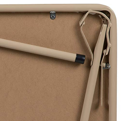 Flash Furniture Mindy Kids Folding Table, Tan | Vinyl Padded Top, Powder Coated Locking Legs, Daycare - color: Tan, size: Table