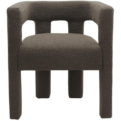 Meridian Furniture Athena Collection Modern | Contemporary Boucle Fabric Upholstered Accent | Dining Chair, 25" W x 21" D x 27" H, Brown - color: Brown