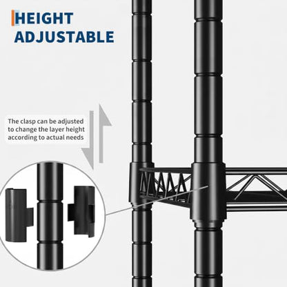 Garvee Storage Shelves 4-Shelf Metal Shelving Units for Garage 2 Pack | Adjustable Closet Steel Wire Shelf Organizer Rack Standing Units for Pantry Laundry 200 lbs Per Shelf 29" W x 72" H x 13.7" D - size: 29"W x 72"H x 13.7"D-2 Pack