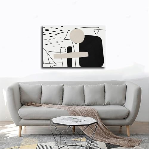 Minimalist Black & White Line Art Wall Decor Poster Wall Art Decor Print Picture Paintings for Living Room Bedroom Decoration Unframe 12x18inch