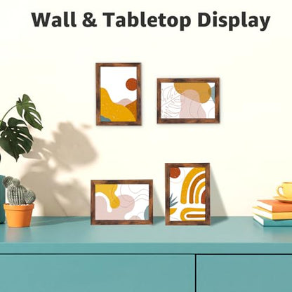 Giftgarden 4x6 Picture Frame Set of 18, Lightweight 4 by 6 Frames Bulk for Gallery Wall Photo Hanging and Tabletop Display, Rustic Brown - color: Brown*18, size: 4x6