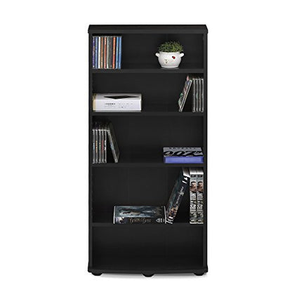FURINNO Jaya 4-Tier Multimedia Storage Tower, Espresso - color: Espresso, size: 4-Shelf