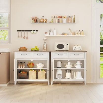 Gizoon Kitchen Sideboard Buffet Cabinet, 32'' H Large Kitchen Storage Island and Adjustable Shelf, Modern Coffee Bar Console Cabinet for Dining Room, Bathroom, Entryway, Grey | 32"H, Large Storage Island, Fits Dining Room/Bathroom/Entryway, Modern Console
