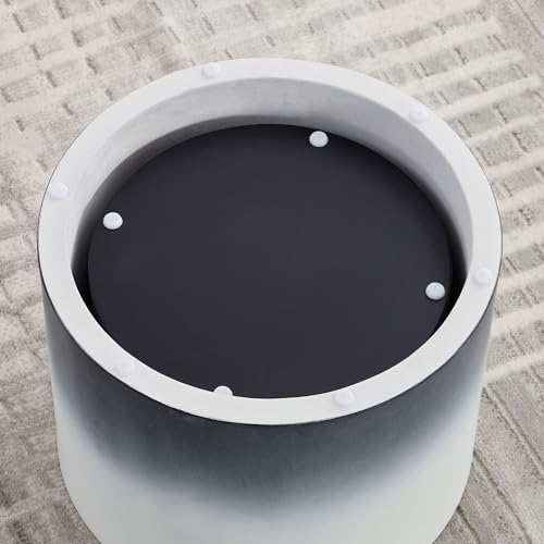 Round Coffee Table Set of 2, Modern Circle Nesting Coffee Table Double Wood End/Side Table for Living Room Small Spaces, Minimalist Abstract Mist Gradient - Black to White,18.9" & 14.96" - color: 18.9" & 14.96"-black to White