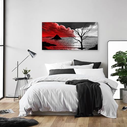 B0350 The Cloud Tree 1 Panels Modern Giclee Canvas Prints Artwork Abstract Seascape Paintings Reproduction Sea Beach Pictures Printed on Canvas Wall Art for Home Decorations Wall Decor - size: 40"L x 20"W