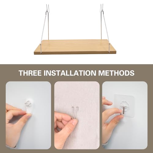 SnowTing 2 Set Fabric Wall Cubicle Shelf with Hooks, Wall Mounted Wooden Floating Storage Shelf for Fabric Panel in Kitchen, Bedroom, Living Room, Office Desk, 11.8 x 5.9 x 0.47 Inch - color: Wood