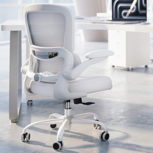 TRALT Office Chair - Ergonomic Desk Chair with Adjustable Lumbar Support, Mesh Computer Chair, Executive Chair for Home Office Comfortable Lumbar Support (1, White White) - color: White White