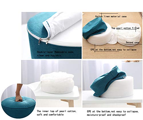 Round Pouf Foot Stools Comfortable Ottoman Floor Seat Cushion Movable Foot Rest Washable Case for Living Room, (Coffee) - color: Coffee